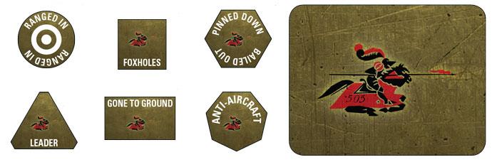 GSO915 505. Schwere Panzerabteilung Tokens (x20) &amp; Objectives (x2)