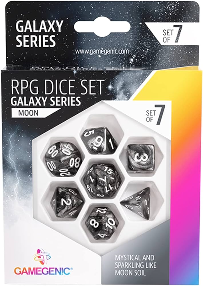 GALAXY SERIES - MOON - RPG DICE SET (7PCS)